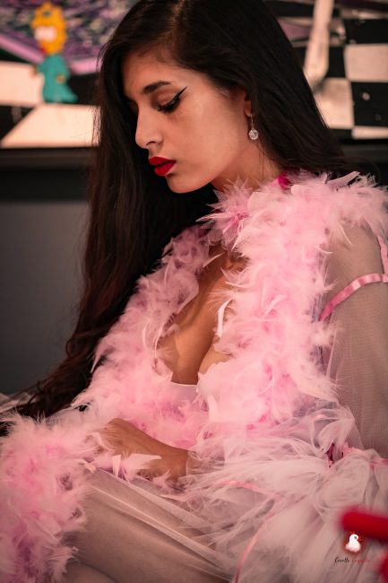 cocotte coquette madame de paris sexy rose plume organza lingerie
